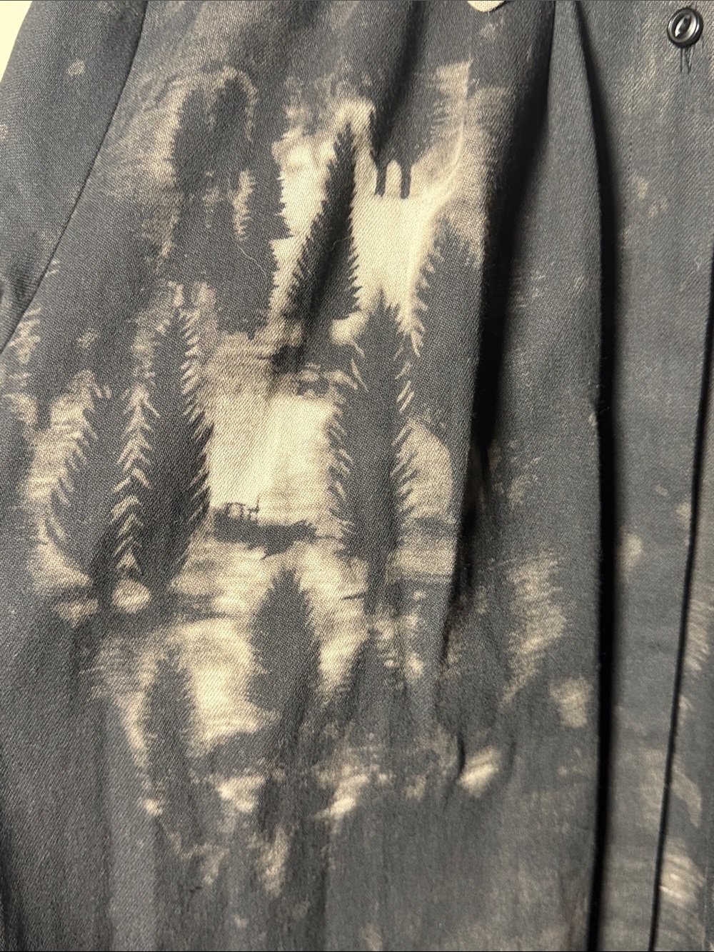 ASEEDONCLÖUD Tea Garden Gown - Duster Coat Fog Forest Denim Japan Cotton RARE S? - Picture 5 of 16